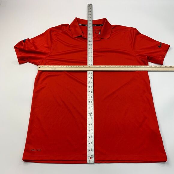 Nike Golf Shirt Mens L Large Red Moisture Wicking Performance Victory Polo - Picture 5 of 13